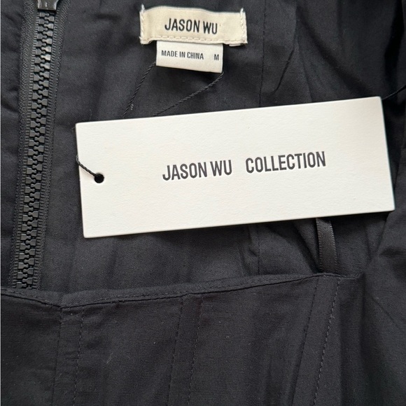 Jason Wu Corset Square Neckline Puff Sleeve Crop Top Black Size Medium NEW - Picture 12 of 13